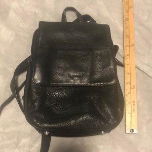 Tignanello Black Leather Backpack Purse